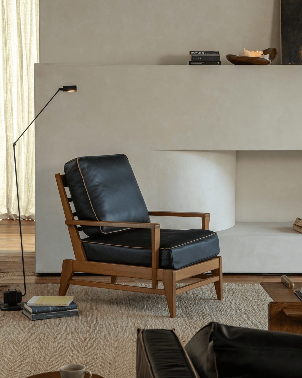 Fauteuil de salon en cuir René