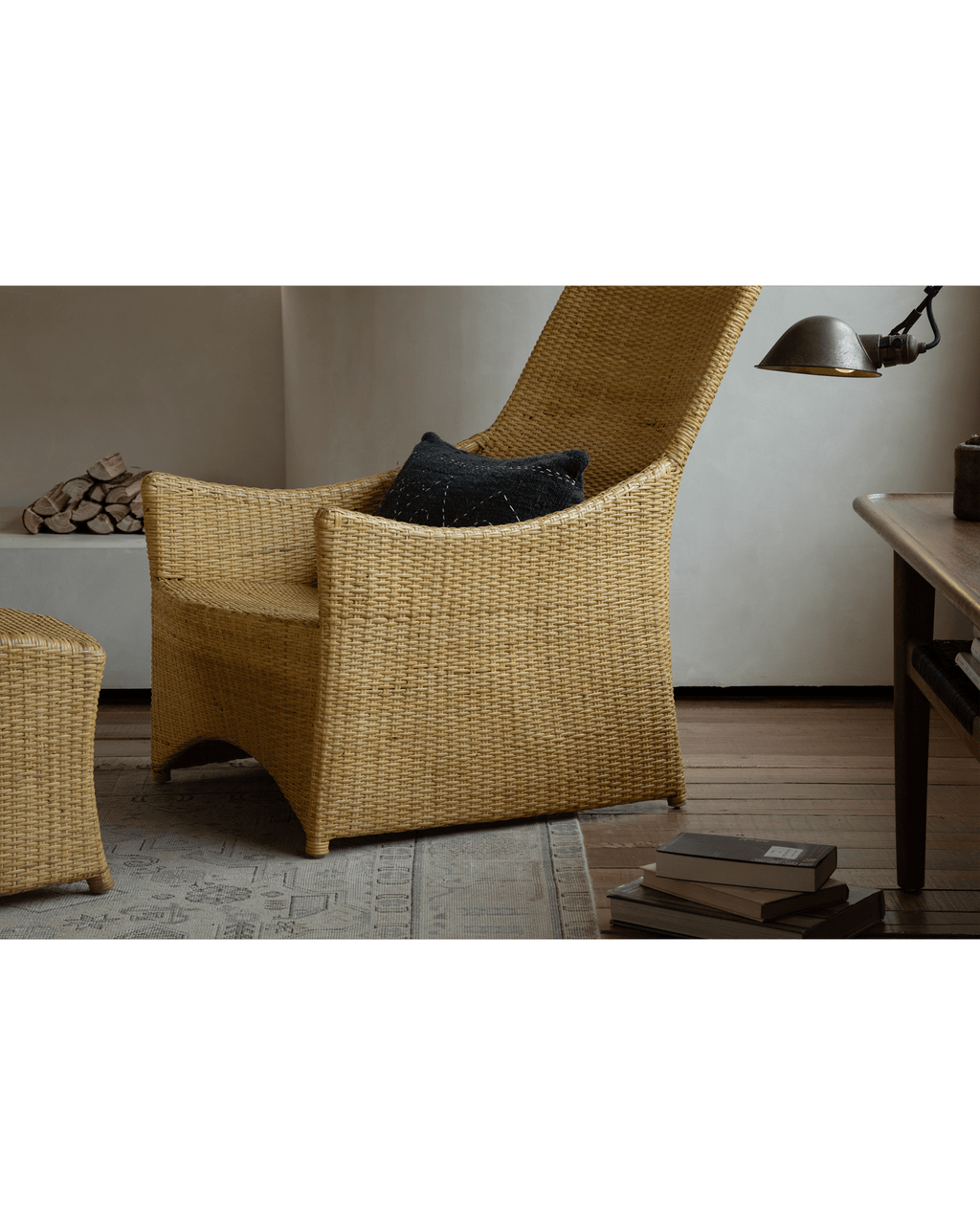 Chaise longue en rotin Slide