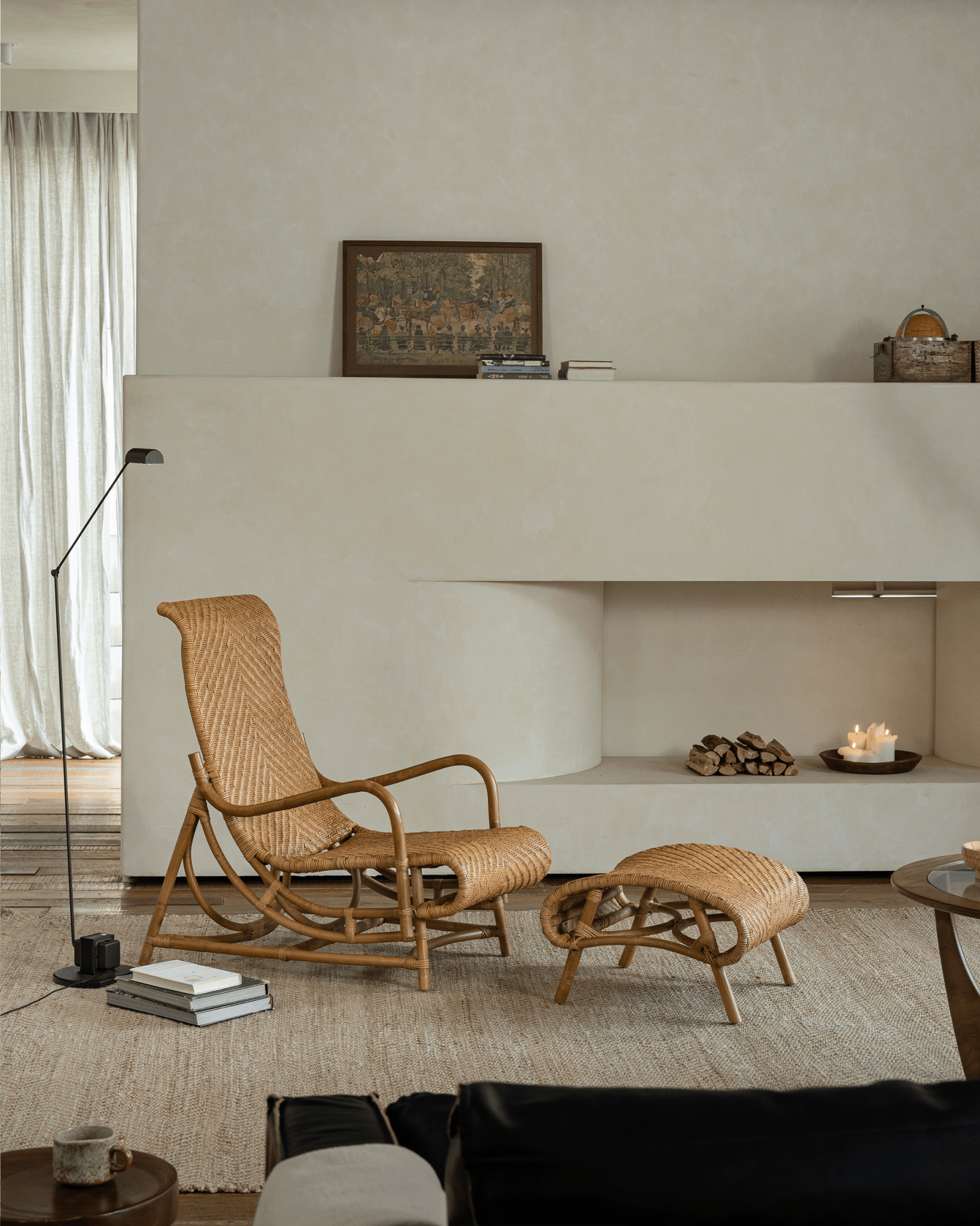 Chaise longue en rotin Nalgae