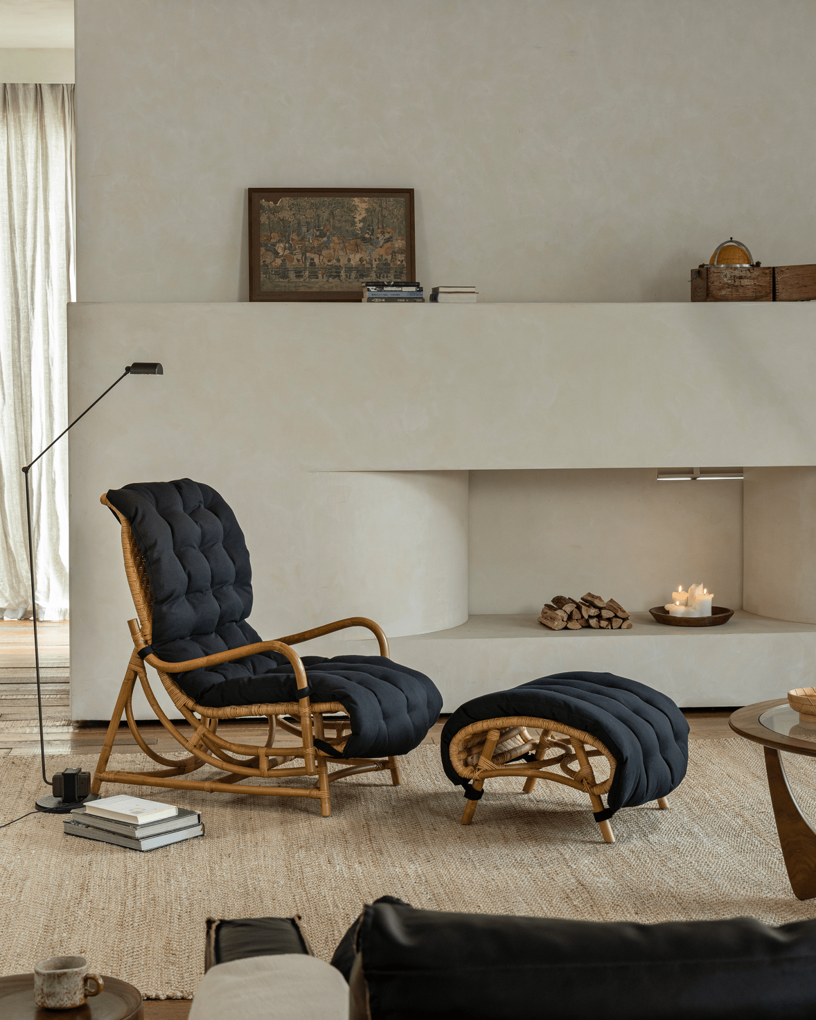 Chaise longue en rotin Nalgae