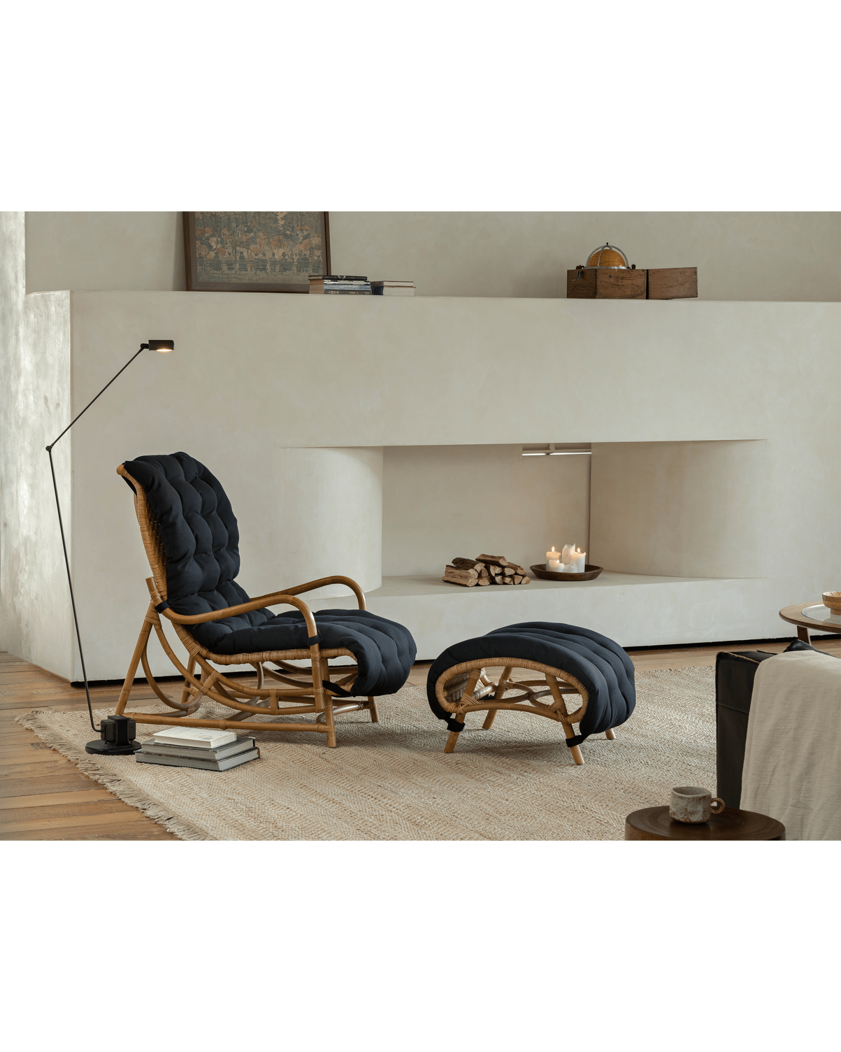 Chaise longue en rotin Nalgae