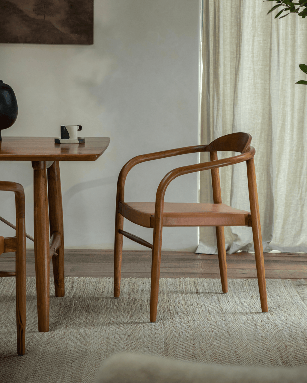 Chaise en cuir Crescent