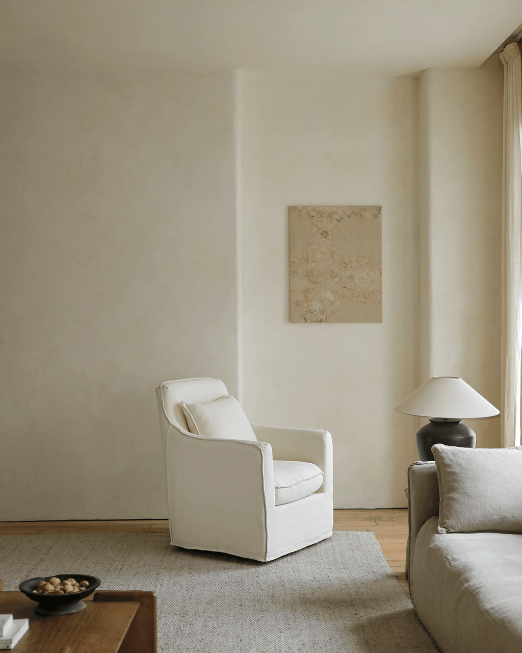 Fauteuil recouvert de tissu Sola