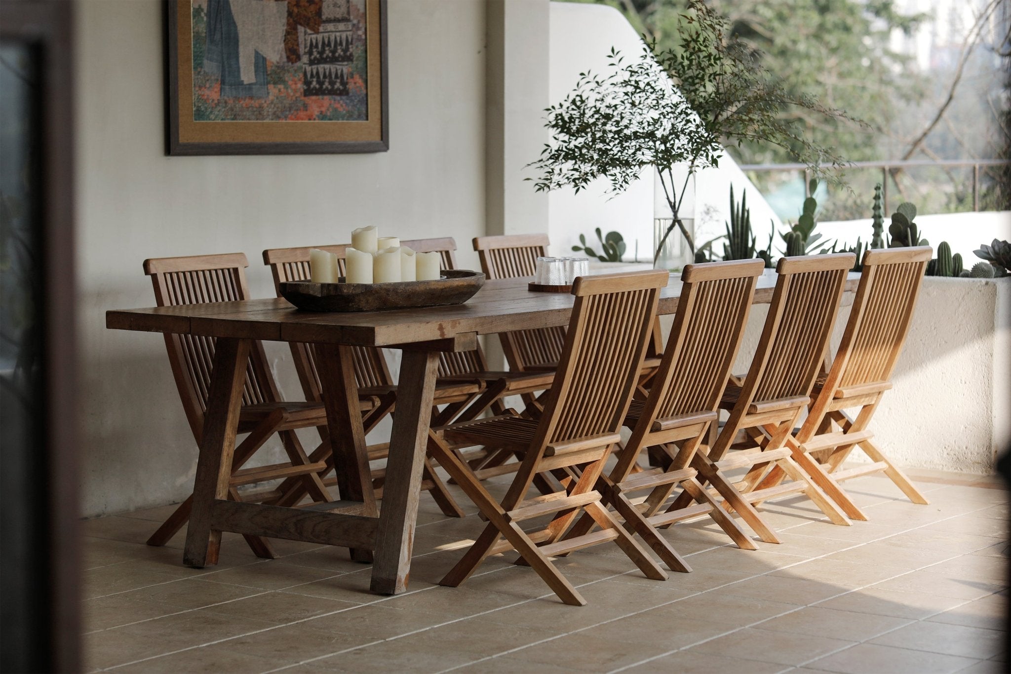 Chaise de salle à manger pliante d'extérieur