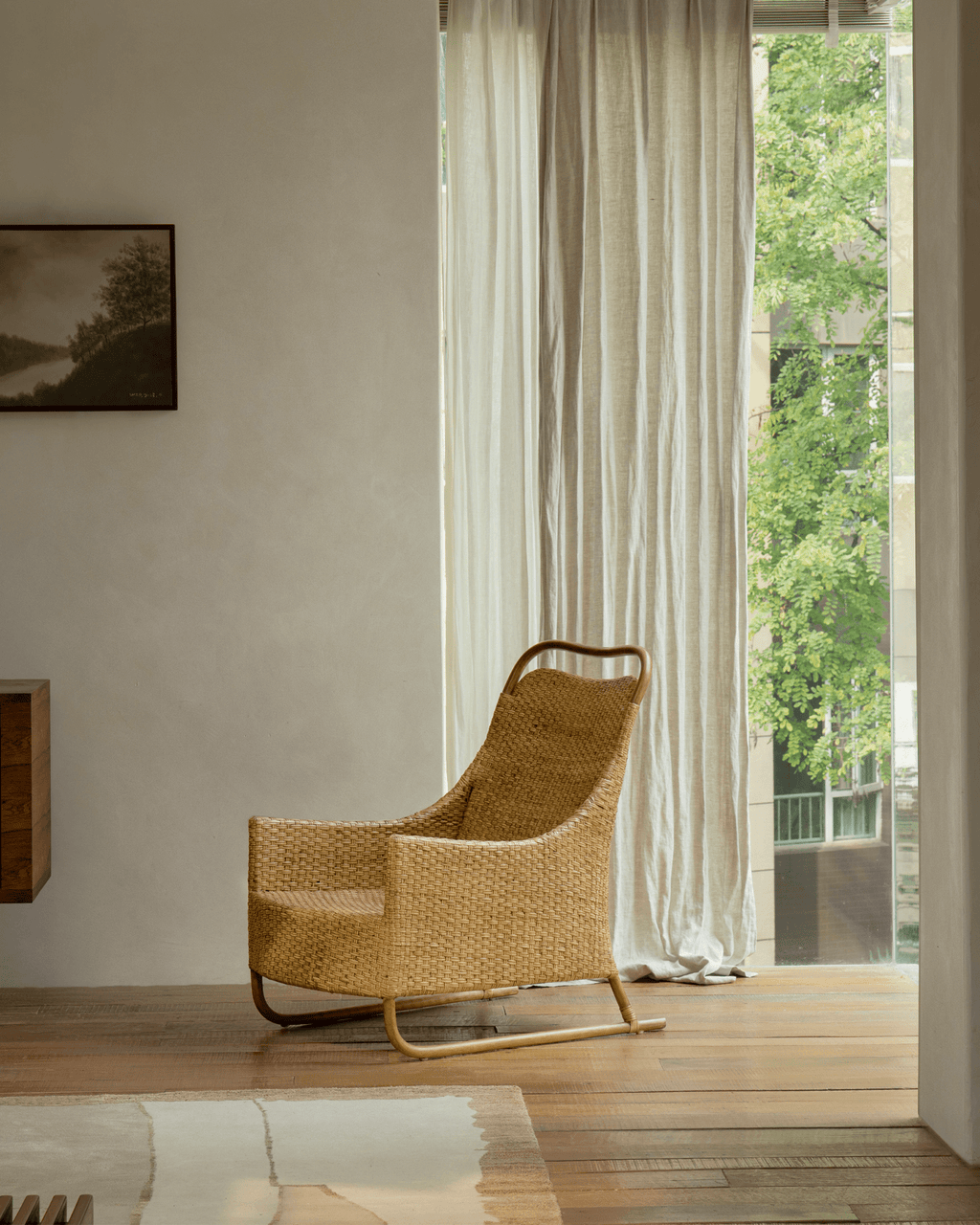 Chaise longue en rotin Sled